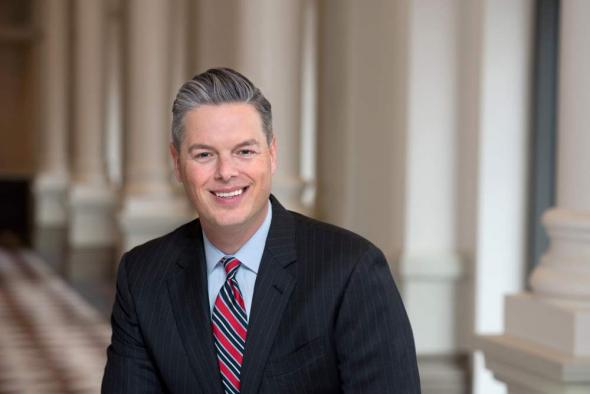 Phillip P. Lanham Gulf Coast's incoming President|CEO Phillip P. Lanham smiles wearing suit and tie.