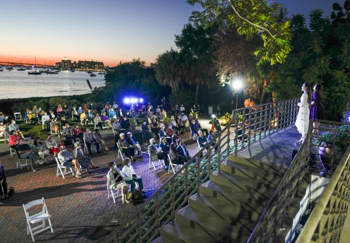 Sarasota Opera performs outdoors to a socially distant crowd at Selby Gardens