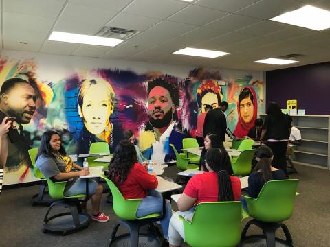 Booker students view new classroom for the first time