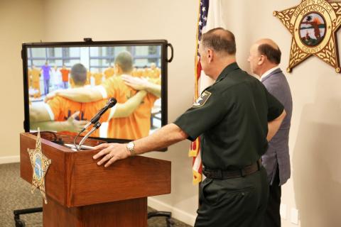 Gulf Coast Community Foundation’s Mark Pritchett and Sarasota County Sheriff Tom Knight introduced the Reentry Navigator Program.