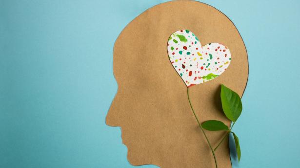 brain outline with heart inside