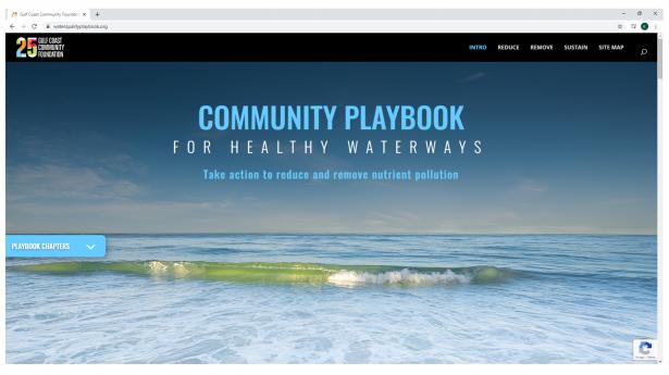WaterQualityPlaybook.com Home Page Screen Shot