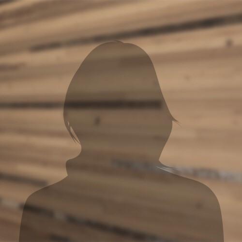 shadow of a woman against a wooden backdrop
