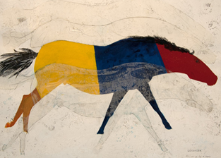 Artwork by Warren Loranger. Image of colorful horse.