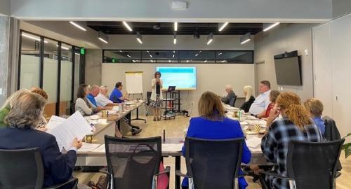 Participants of the 2022 Fall Gulf Coast Board Institute listen in.