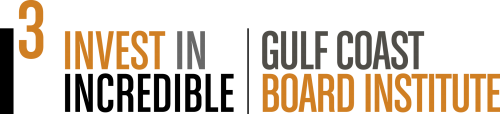 Gulf Coast Board Institute Logo with black and orange colors