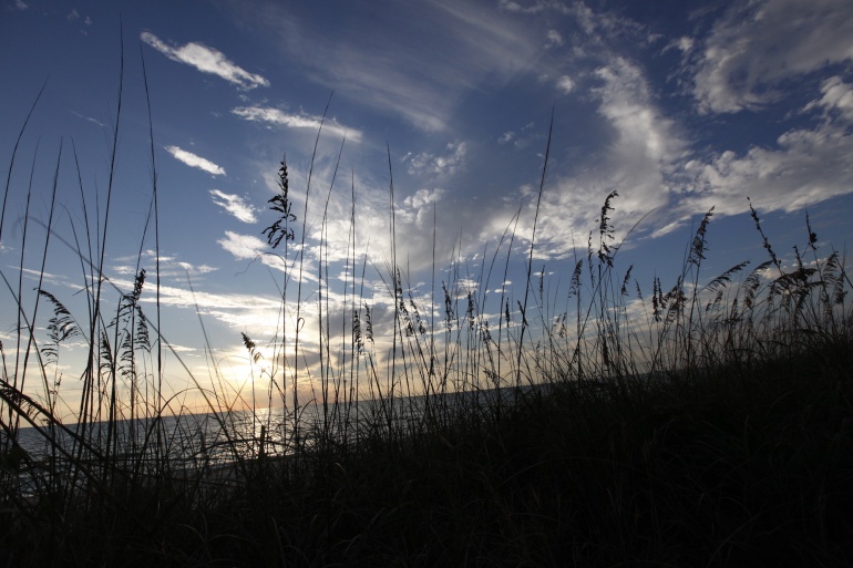 A view of the gulf coast sky over the ocean