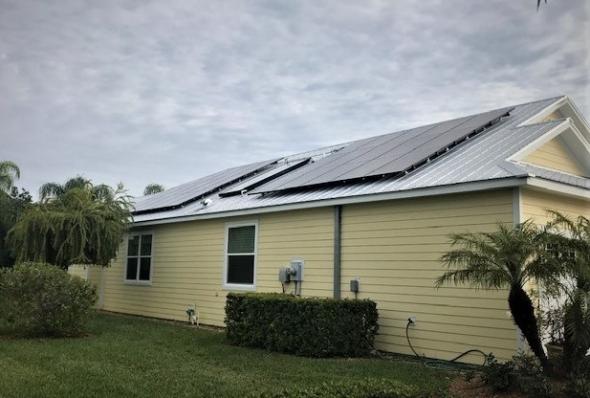 solar panels on a house